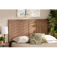 Baxton Studio MG9752-Ash Walnut-HB-King Baxton Studio Patwin Modern and Contemporary Transitional Ash Walnut Finished Wood King Size Headboard